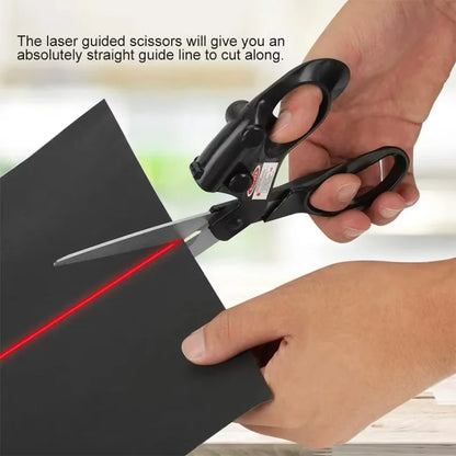 Laser scissors cutting along a visible line
