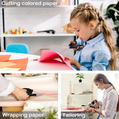 Cutting colored paper and wrapping paper